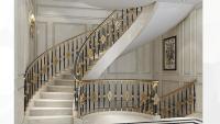2024 garde-corps d'escalier en fer moderne de luxe haut de gamme garde-corps en aluminium pour revêtement de sol de maison duplex rotatif conçu