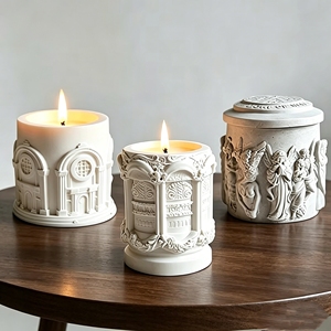 Bougie d'aromathérapie artisanale en cire de soja gaufrée style romain pour anniversaires et fêtes de remise de diplômes - Décoration d'intérieur écologique - Product Image 1
