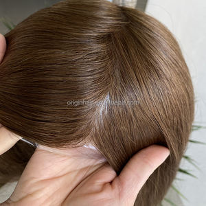 Prótesis de Reemplazo de 7x9 Pulgadas, Base de Poliuretano, Inyección, Piel Fina, <span class=keywords><strong>Natural</strong></span>, Cruda, 6 #   Parche de Cabello Humano Color Marrón para <span class=keywords><strong>Mujer</strong></span> - Product Image 3