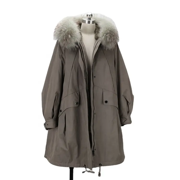 Real Fur Parka Coat For Women Winter Women's Parkas With Raccoon Fur Collar