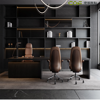 Chaise de bureau exécutive en cuir, chaise de bureau ergonomique en cuir moderne, chaise de bureau pivotante confortable