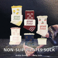 Chaussettes de yoga et de Pilates respirantes antidérapantes en Spandex/Polyester/Coton de haute qualité pour adultes - Tricotées pour l'entraînement en intérieur