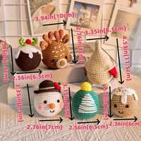 Ornements de Noël faits main en crochet, best-sellers transfrontaliers, ensemble de pendentifs pour sapin de Noël (bonhomme de neige, renne), personnalisable