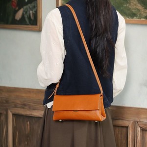 Genuine Leather Crossbody <b>Bag</b> Horizontal Square Cover Type Anti-Theft Women's Shoulder <b>Bag</b> For Leisure Travel Brown Coffee - Product Image 1
