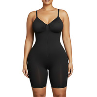 Nouveau produit en gros ODM : Gaine sculptante sans couture, sexy, ultra-ferme, à compression, col en V, fermeture éclair frontale décorative, effet ventre plat, grandes tailles