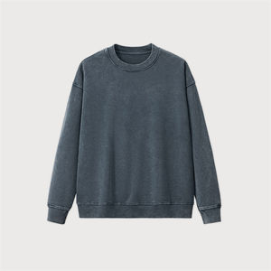 Fabricante OEM sudaderas de hombre lavadas de cuello redondo de ajuste regular vintage Streetwear - Product Image 1