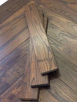 Parquet en chevrons couleur noyer de luxe, bois de teck chinois, préfini, laqué UV, pour usage intérieur, résidentiel et commercial