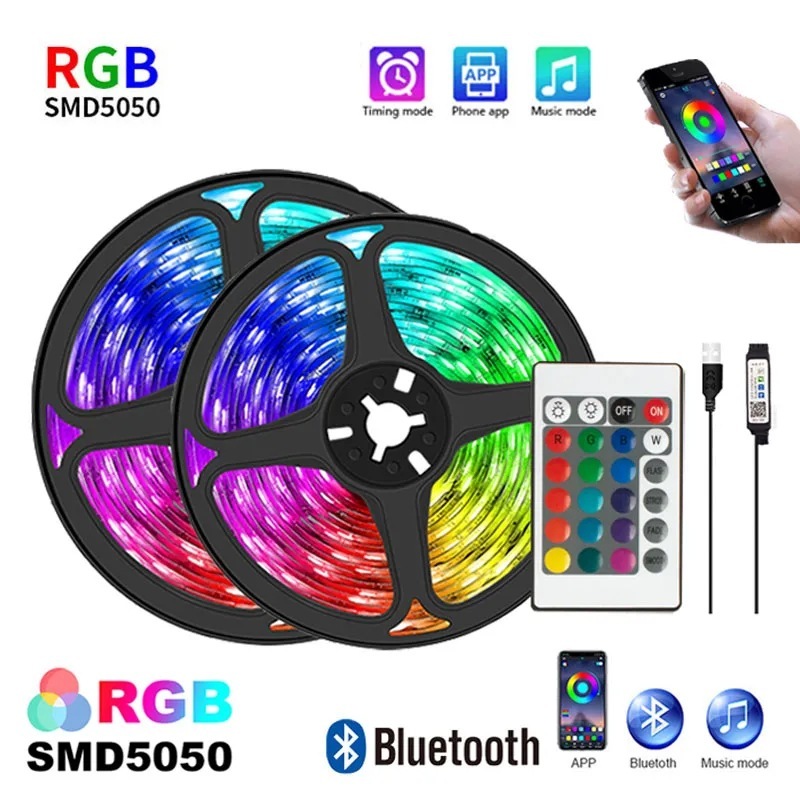 Taicron 12V Control Indoor Decoration 5m 10m Waterproof SMD 5050 Smart LED Strip Lights