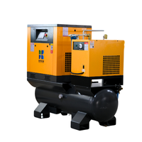 Compresseur d'air à vis AC industriel 7,5 kW 10 CV sans huile, refroidi par air, stationnaire, 220 V monophasé, petit, silencieux, avec réservoir et moteur