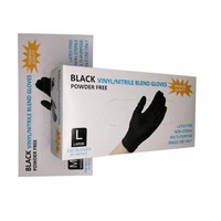 Vente en gros de 100 pièces de gants de sécurité en nitrile noir jetables, grande taille, pour la beauté, la coiffure, le tatouage, le piercing