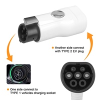 Adaptador Convertidor EV ZSWINNER ST-E059 32A IEC 62196 SAE J1772 Tipo 2, Entrada/Salida/Enchufe Tipo 1, Clasificación IP55, 1 Año de Garantía, CE