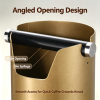 Bac à café et boîte à marc de café en acier inoxydable, design cylindrique moderne et durable