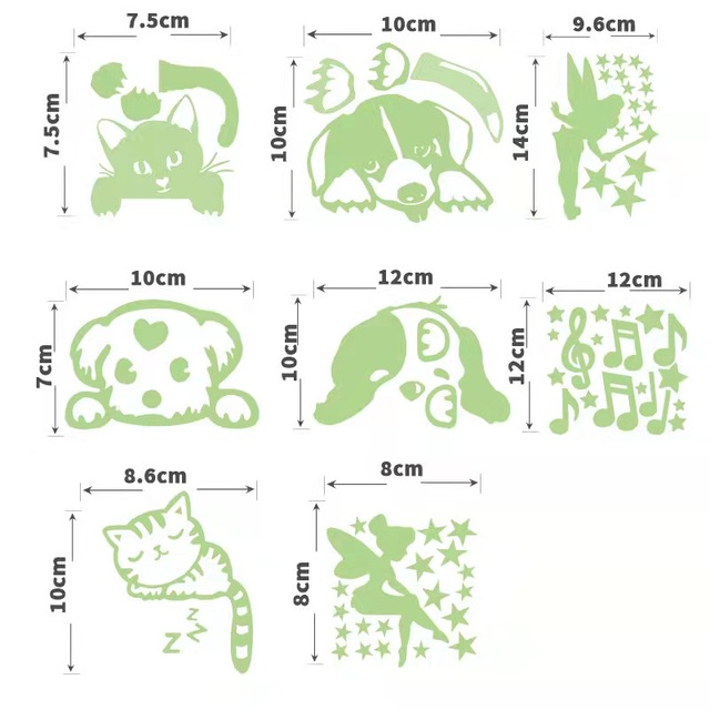 Home Decor Kids Room Decoration Sticker Fairy Moon Star Luminous Lights Switch Sticker Glow in Dark Switch Stickers
