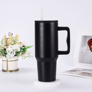 Double Wall <b>Car</b> H4.0 Handle Travel Tumbler 40oz <b>Mug</b> Lid Straw Anti-Slip OEM Custom Brand ODM - Product Image 3