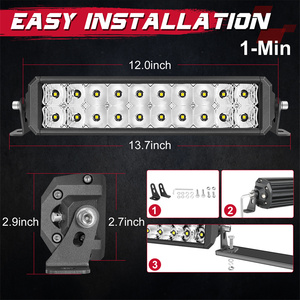 Barre lumineuse LED double rangée 12 pouces, faisceau combiné 100W, étanche, 12V, pour véhicules tout-terrain, <span class=keywords><strong>quad</strong></span>, motoneige - Product Image 2