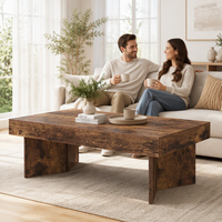 Table de café moderne rectangulaire noire de 47 pouces en bois, autoportante, pour café, salon et maison - Vente en gros