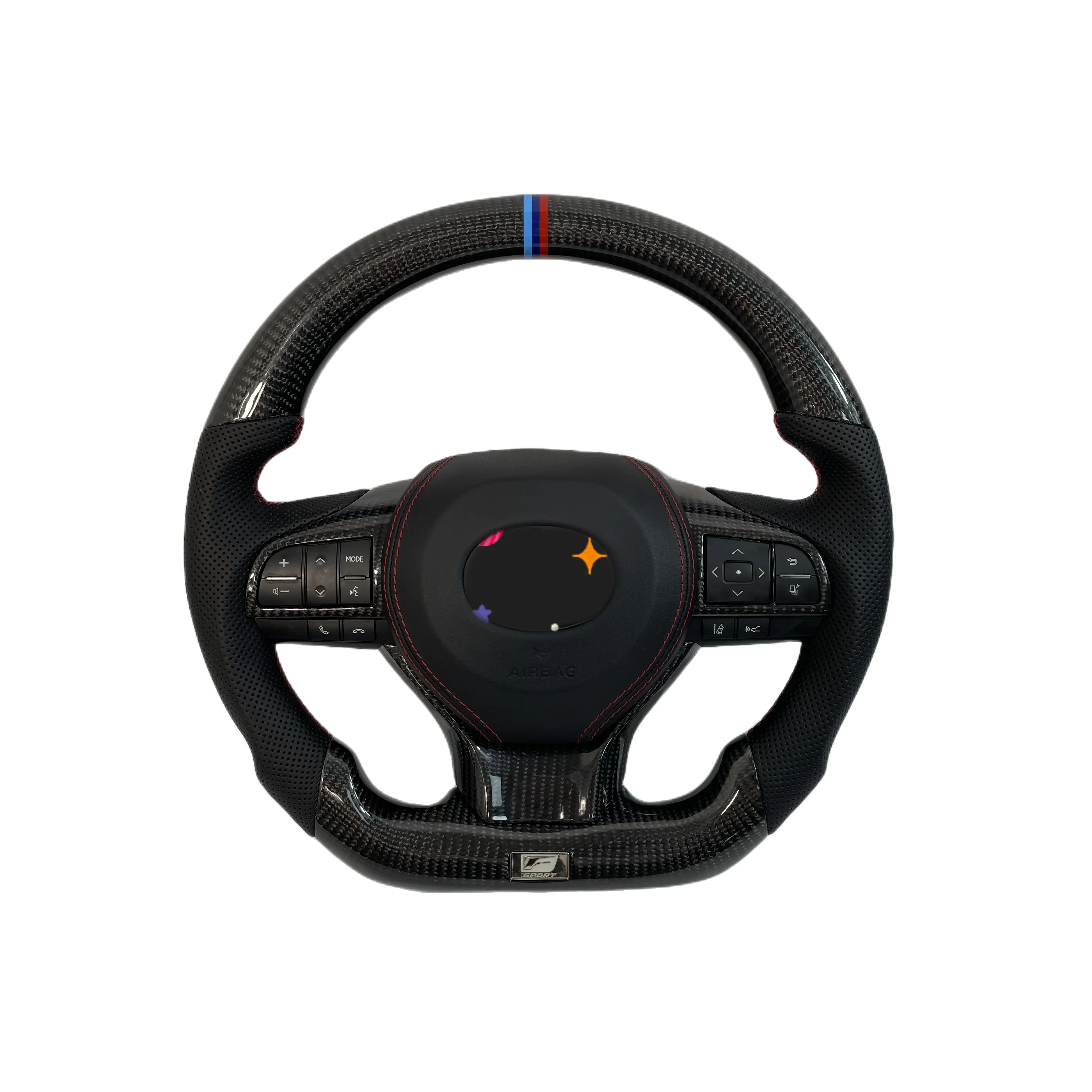 GS Steering Wheel Custom Carbon Fiber for Lexus GS350 GS300 IS250 IS ES RX NX LS UX LC GS GX LX LC Steering Wheel Black Sports