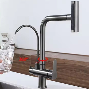 <span class=keywords><strong>Mitigeur</strong></span> moderne à <span class=keywords><strong>double</strong></span> poignée en acier inoxydable 304 Robinet d'évier Robinet d'eau potable Robinet de cuisine extractible Filtre de robinet - Product Image 4