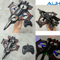 Avión RC de Espuma AiJH con Luces LED de Colores, Avión con Giro de 360°, Avión de Combate para Principiantes, Planeador RC Fácil de Volar, Juguetes de Aviones RC