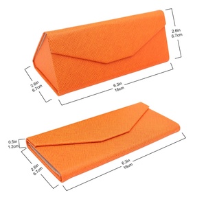 Portable Custom Logo Color Eye <b>Glass</b> Sunglasses Box PU Waterproof Strong Magnet Folding Triangle <b>Glasses</b> <b>Case</b> - Product Image 4
