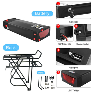 Baterai Sepeda Listrik LiFePO4 Dengan Rak Belakang 36V 48V 52V 15Ah 20Ah 25Ah 30Ah - Product Image 5