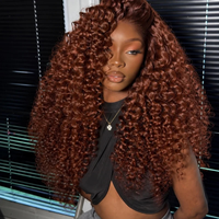 Perruque en cheveux humains sans colle, prête à porter, avec boucles profondes en C, densité 300 %, vente en gros