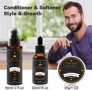 Bulk Private Label Custom Best 100% Pure & Organic Kit per la crescita della barba Mens Grooming Set olio per la crescita della barba-585151 - Product Image 4