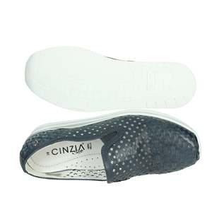 Cinzia Soft Chaussures épaisses en cuir perforé bleu pour femme 37 39 40 41 - Product Image 5