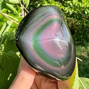 Pietre curative a forma libera lucidate di cristallo di ossidiana arcobaleno di alta qualità per la casa stile Feng Shui decorazione di cristallo bellissimo intaglio - Product Image 3
