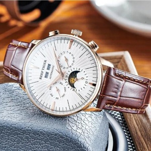 Montre automatique pour homme 42 mm, montre-bracelet mécanique, saphir, lumineuse, multi-cadrans, année, mois, semaine, date, 24 heures - Product Image 4