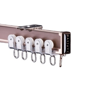 Rieles de cortina curvos de metal resistente de curva única de oro rosa mate - Product Image 1