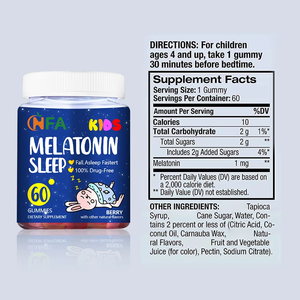 Factory Wholesales kids Melatonin Sleep Gummies Fall Asleep Faster 100% Drug Free Natural Berry Flavor Gummy - Product Image 2