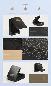 Copertina di carta da stampa nera di lusso in cartone con profumo di olio regalo confezione cosmetica logo personalizzato EVA interno