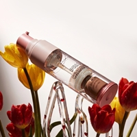 Flacon pompe airless de luxe 2-en-1 à double chambre, 30 ml, en PETG marron, pour sérum de soin et mélange de poudre lyophilisée