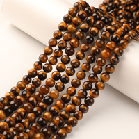 Manik-manik Batu Mata Harimau Alami Grosir Baru 4mm 6mm 8mm 10mm 12mm untuk Pembuatan Perhiasan Kalung Gelang DIY