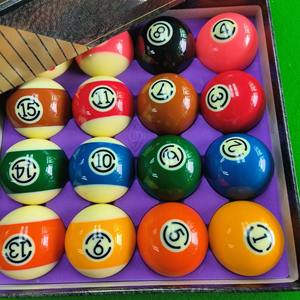 Juego de mesa de billar americano con 16 bolas de colores, duradero para juegos de billar - Product Image 1