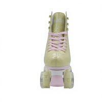 Chaussures de patinage à roulettes quad pour enfants, en PVC, avec frein, roues en PU, décorées de strass, pour intérieur, DIY