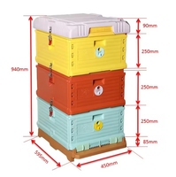 Ruche Langstroth pour apiculture, 3 couches, 10 cadres, ruche en plastique thermique