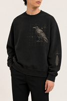 Felpe Promozionali Nere in Cotone Stile Streetwear con Collo Tondo, Opzione French Terry, Stampa Grafica Personalizzata OEM, Basso MOQ