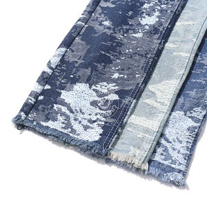 80% कपास का बड़ा छलावरण जींस के लिए नीले जैक्वार्ड डेनिम कपड़े 11.8 औंस उच्च गुणवत्ता वाले डेनिम कपड़े थोक - Product Image 4