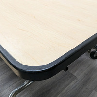 Tables et chaises de cantine scolaire en bois avec structure en acier, ensemble de mobilier pour collège