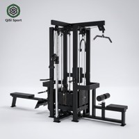 Machine de musculation multifonctionnelle 4 stations avec pile de poids 360 kg, crossover à câbles commercial et lat pulldown OEM