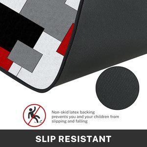 <span class=keywords><strong>Tapis</strong></span> de <span class=keywords><strong>cuisine</strong></span> géométriques rouges en polyester rembourrés, antidérapants, lavables, adaptés aux animaux domestiques, réversibles, ensemble moderne, antimicrobien - Product Image 4