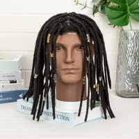 Originea Topper capillaire pour homme de 10 pouces, en cheveux humains Remy indiens, avec dreadlocks noires, en dentelle suisse, postiche toupet pour hommes