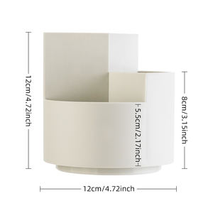 OEM/ODM เครื่องเขียนสำหรับนักเรียน360 ° ที่ใส่ปากกาทรงกลมแบบหมุนได้โต๊ะพลาสติก - Product Image 3