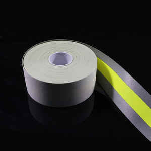 High Visibility EN20471 Certified <b>Reflective</b> Green/Orange TPE Polyester Webbing Customized Size Cheap Wholesale Sew-On for - Product Image 4