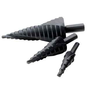 Step Drill Bit Set 3 Pc Metric Hex Shank High Speed Steel For Steel Drilling - Product Image 3
