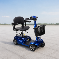 Scooter électrique pliable léger à quatre roues avec sièges réglables, moteur 250W, adapté aux personnes handicapées et aux personnes âgées