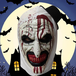 Terrifier 3 Masker badut, topeng Halloween kepala penuh lateks berdarah 2024, film horor, kostum Joker & properti pesta menakutkan - Product Image 2