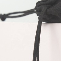 Sac à poussière en velours suédé imprimé personnalisé noir avec cordon de serrage Emballage de bijoux en textile de qualité supérieure idée cadeau